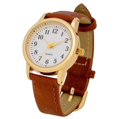 

Fieldwork Women s Analog Watch with Leather Strap, Brown, Medium Salon Size, PP005-3