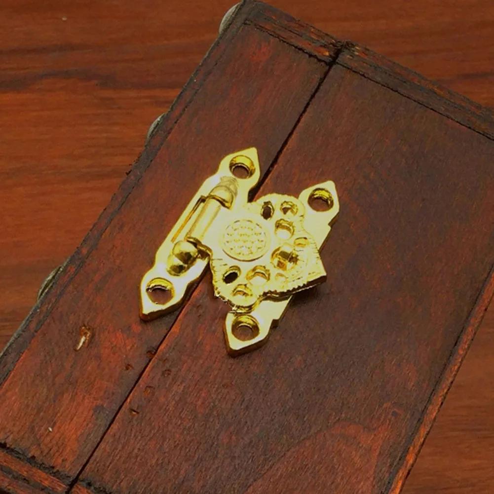 4 STÜCKE Holzkistenverschluss Antike Schmuckschatulle Kofferverschluss Riegel Verschluss Haspel Schnalle Dekorative Beschläge Bronze/Gold Metallschnalle