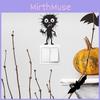 Halloween Cute Black Features Cartoon Switch Sticker Wall Pvc Decor For Living Room And Home Decor