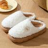 Mao Mao cotton slippers for home use in winter for couples, comfortable thick soles, non-slip and velvet to keep warm 2025 new cotton shoes