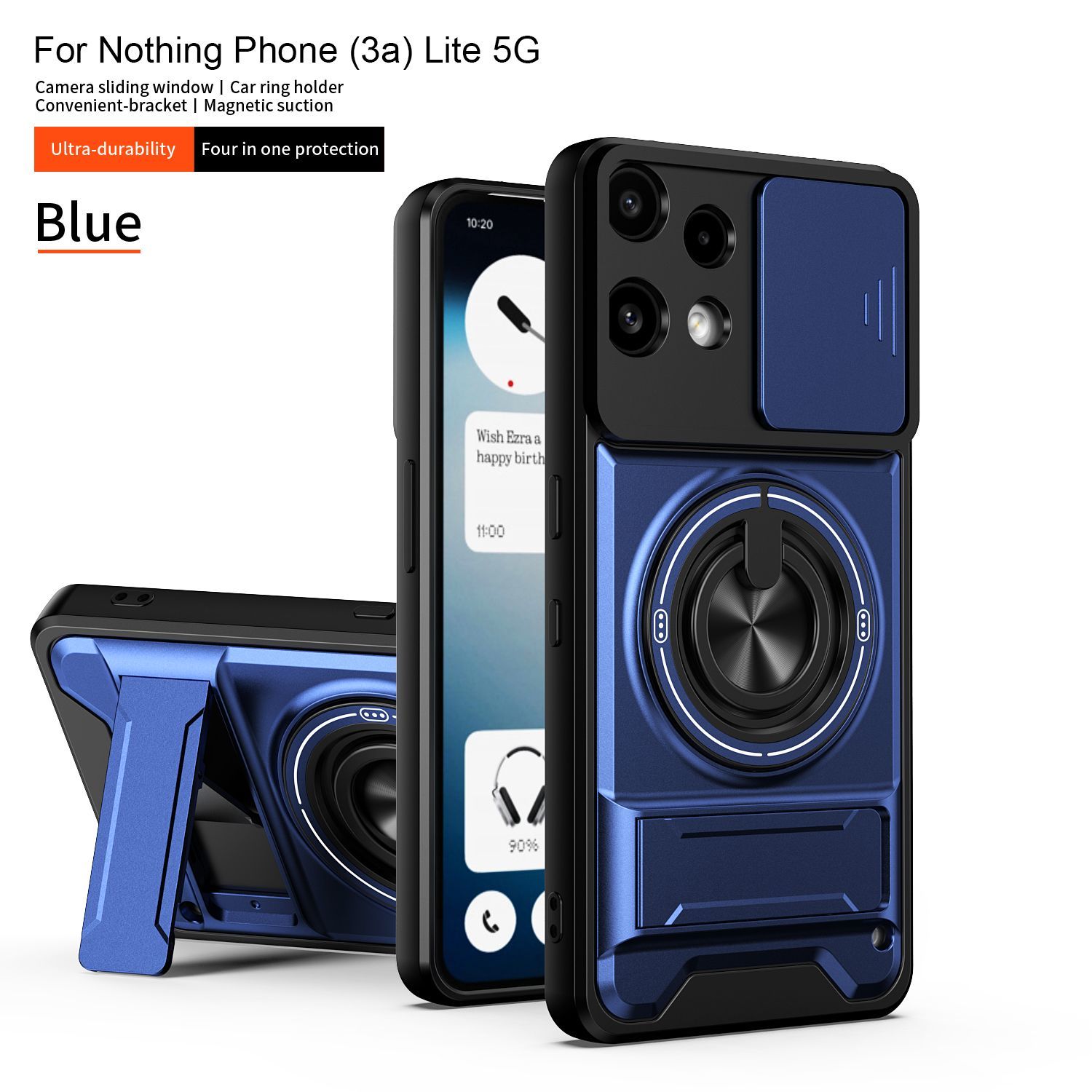 

For Nothing Phone 3A Lite Case Nothing Phone 3A Lite Cover Magsafe Magnetic Fold Holder Military Armor Camera Protection Cover Nothing Phone (3a) Lite