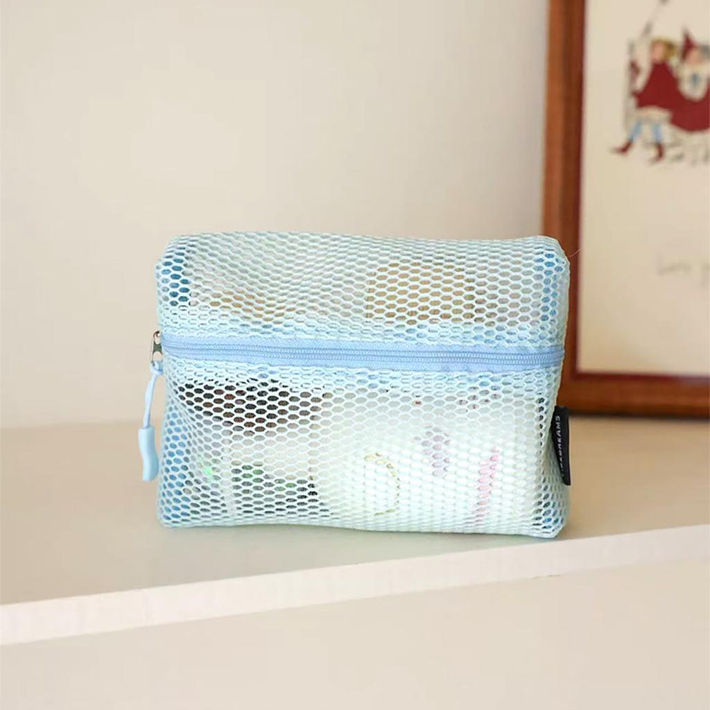Portable Mesh Cosmetic Bag Summer Beach Women Storage Bag Pen Cosmetic Toothbrush Organizer Holder Wash Pouch