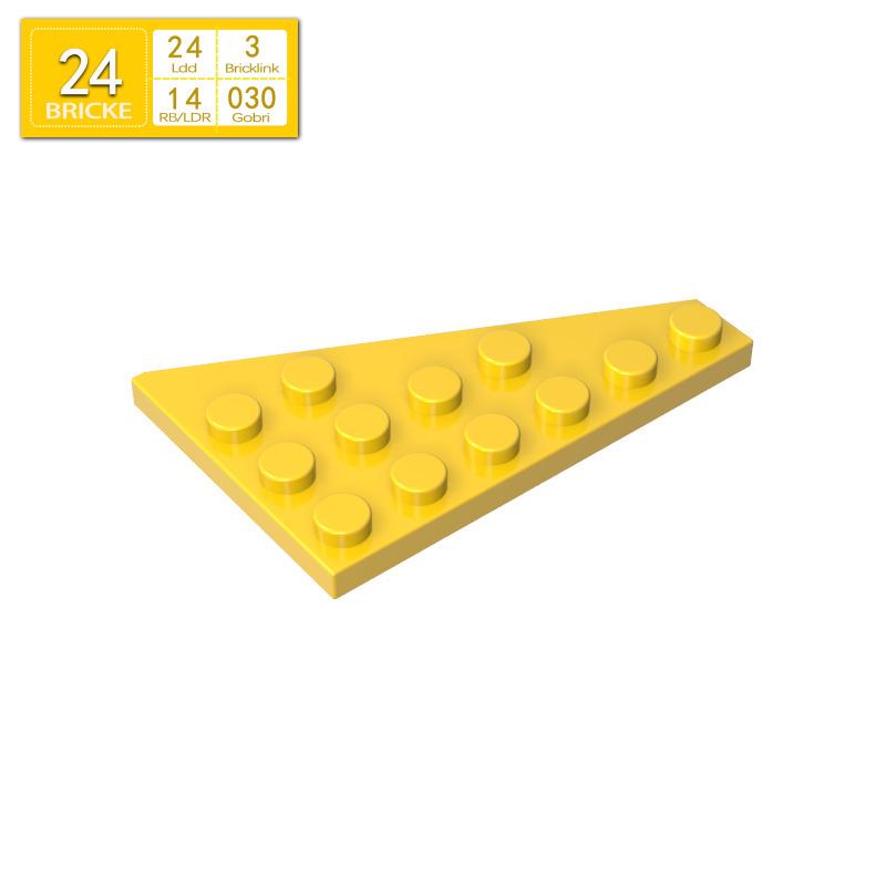 BRICKE 48208 6x4 Left Wedge Plate - LEGO Compatible MOC Accessory 50g (~26 pcs)