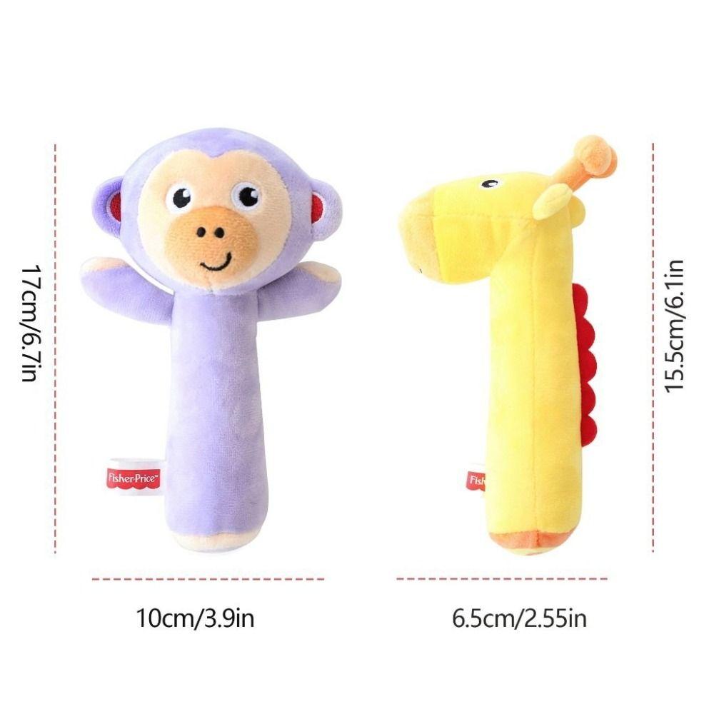 Soft Hand-cranked Bell Toys Plush Soothing Plush Animal Toy Hand-cranked Stick  Birthday