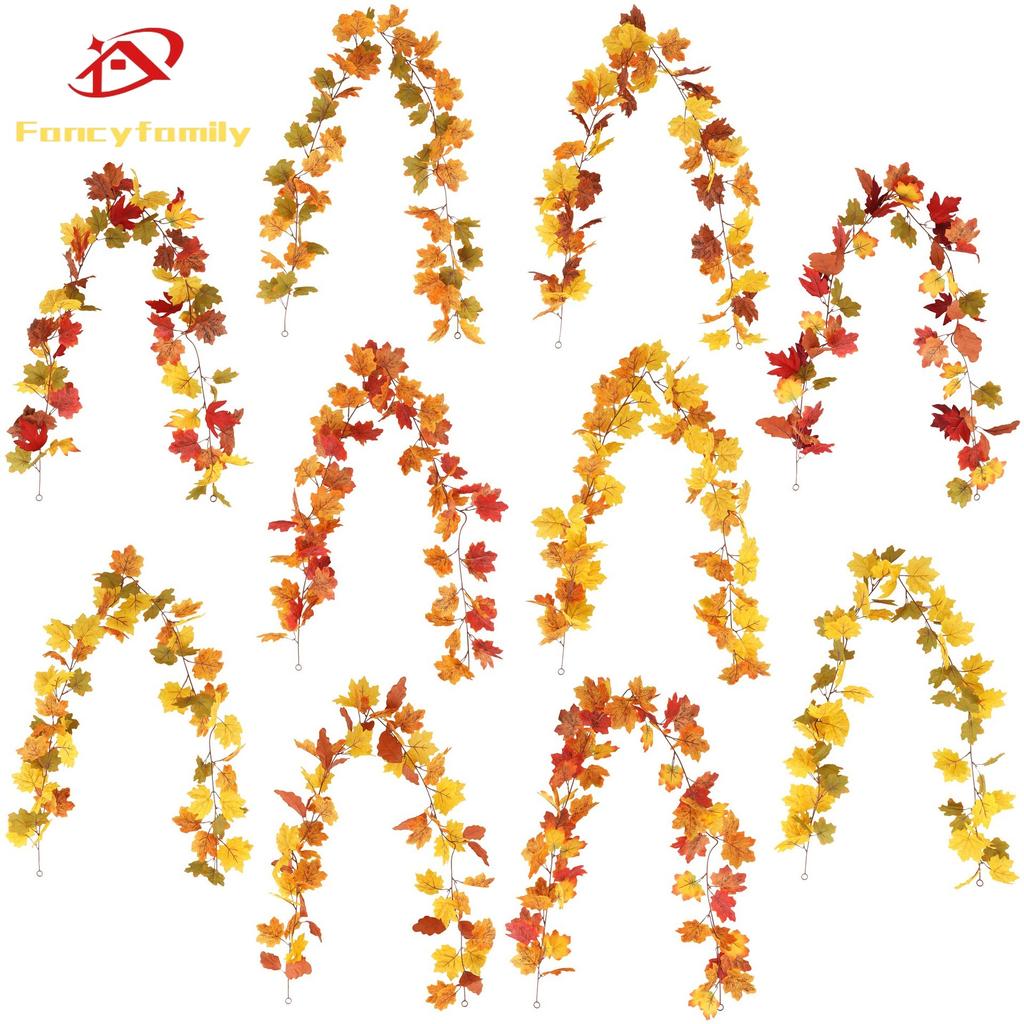 Fancyfamily 1PC Thanksgiving Simulation Maple Leaf Vine Wall Hanging Festival Home Decoration
