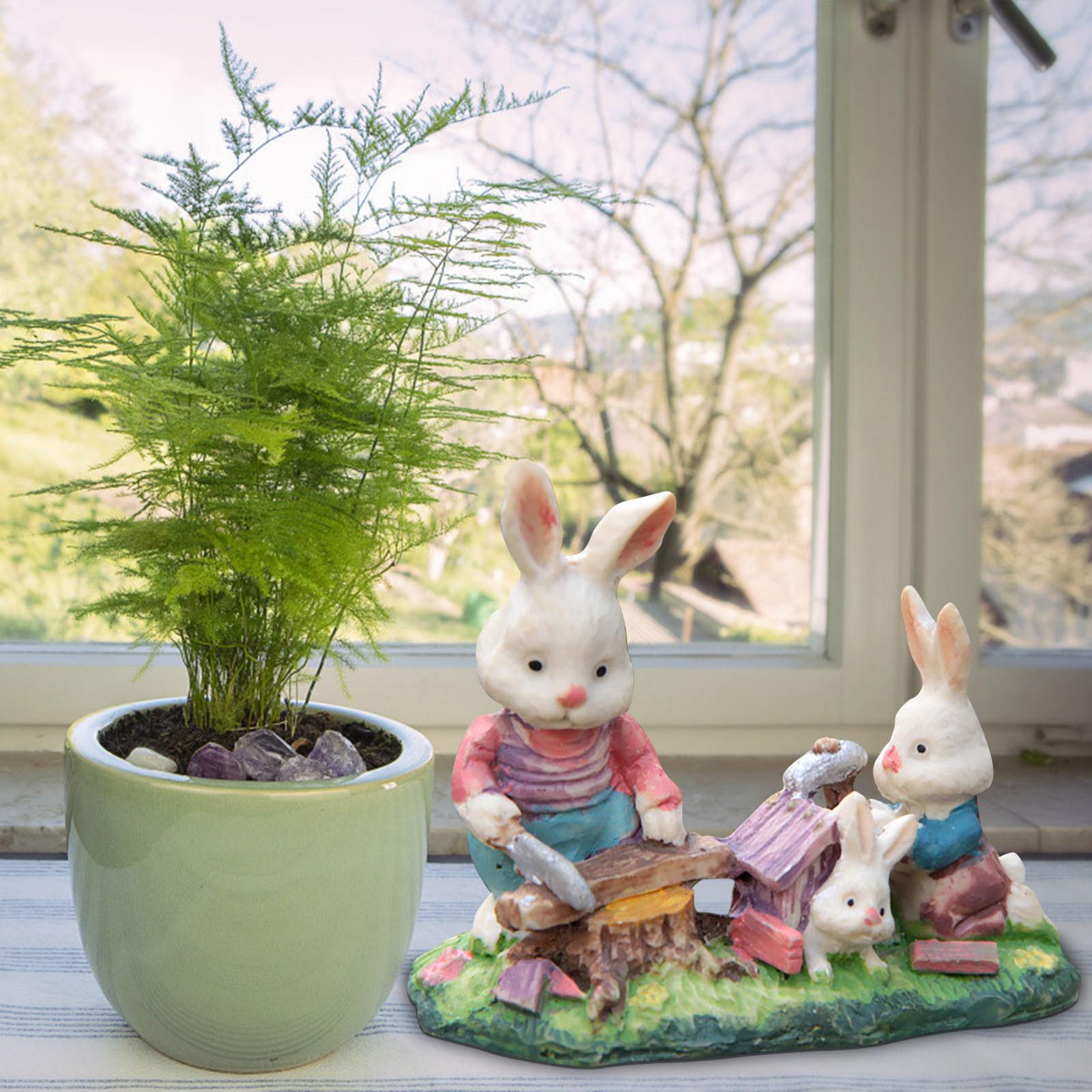 

Весенний кролик Настольный подарок Пасхальное украшение Статуэтка Украшение Украшение кролика