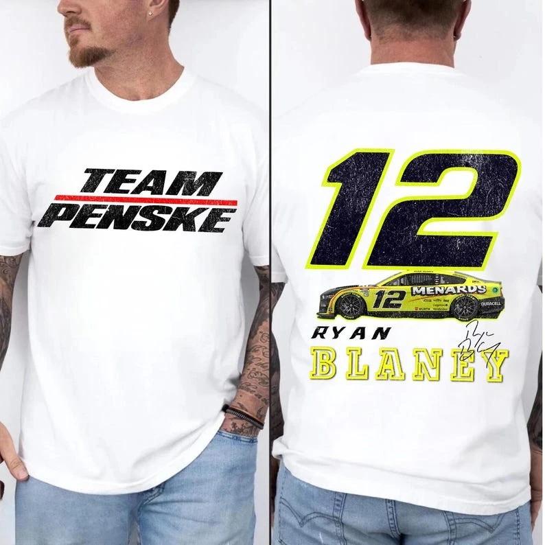 Ryan Blaney 12 NASCAR Shirt – Racing Car Tee for Stock Car Fans XL