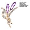 Metal Brooch Pin Ear of Wheat with Rhinestone, Faux Purple Crystal Suit Lapel Pin, Dainty Jewelry for Coats Sweaters Scarves Decorative