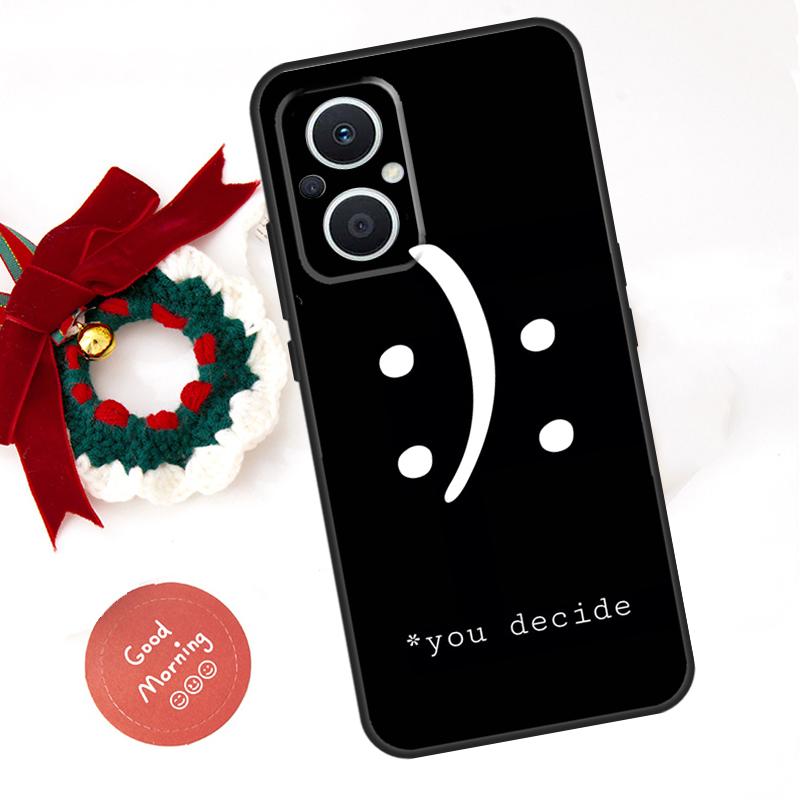 Sad depression Black Word Funda For OPPO Reno 8 Lite 10 11 12 13 14 Pro 11F 12F 13F 14F OPPO Find X8 X5 X6 X9 Pro Case