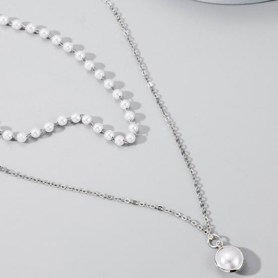 Collier ras du cou Double couche en fausses perles pour femmes, chaîne élégante, bijoux cadeau