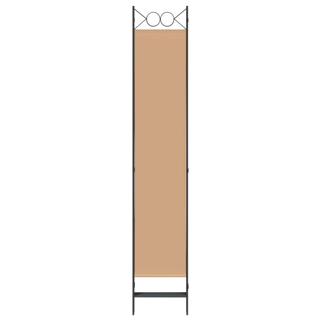 5 Piece Room Divider Beige 200 X 220 Cm Fabric