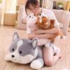 Corgi Doll Shiba Inu Sleeping with Pillow Dolls On The Bed Doll Cute Dog Plush Toys