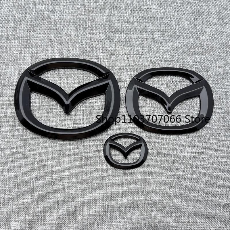 Car Front Grille Badge Trunk Emblem For Mazda 6 Atenza 2017 2018 2019 Glossy black Carbon fiber Head Rear Body Decal Accessories
