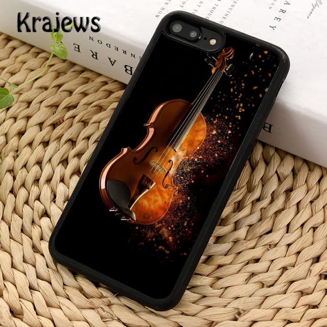 Krajews Elegant Wood Cello Violin Soft Phone Case Cover For iPhone 17 Air 16 15 14 Plus 11 12 13 Pro Max Coque Fundas