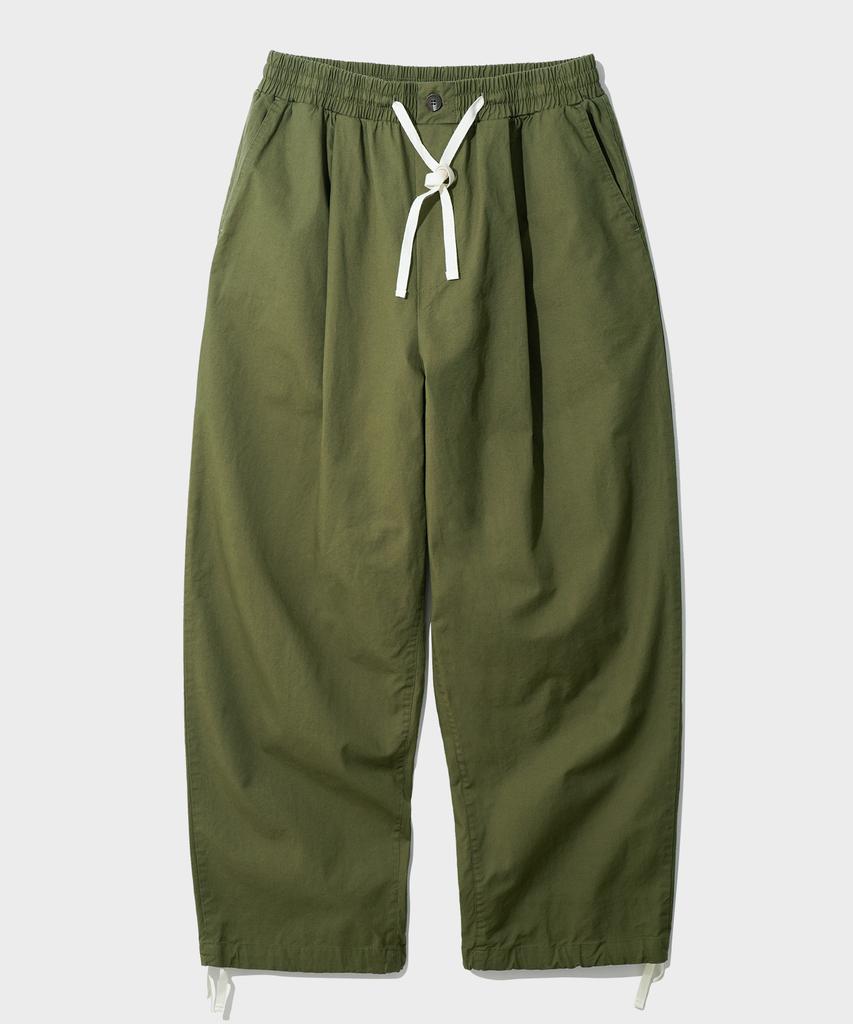 WV PROJECT Gabardine Cotton Elastic Waist Pants Khaki Mjlp7786