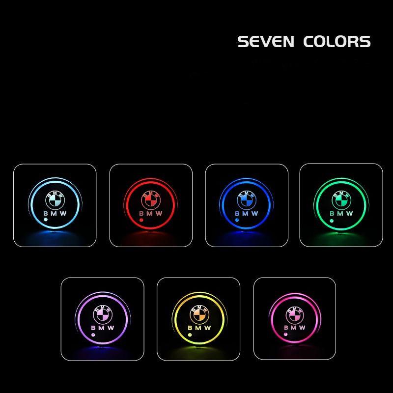 LED Luminous Car Water Cup Holder Coaster Lamp For BMW 3 5 6 7 1 Series Z4 X3 X6 E81 E71 E90 E93 F30 F10 E92 E60 E84