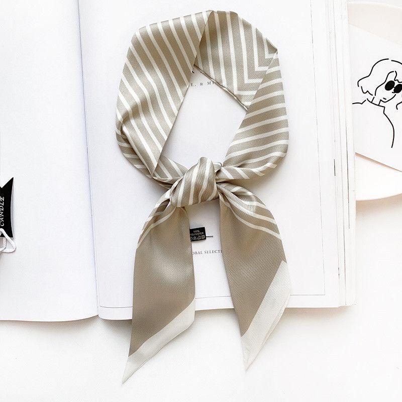 small silk scarf simple stripe women's for Women, Aesthetic Hairband , Daily Party Holiday Gift Trendy