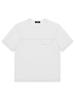 CUSTOMUS Stitch Embroidery Faux Pocket Round Short Sleeve T-Shirt Cxs24Mkrt405 Whi