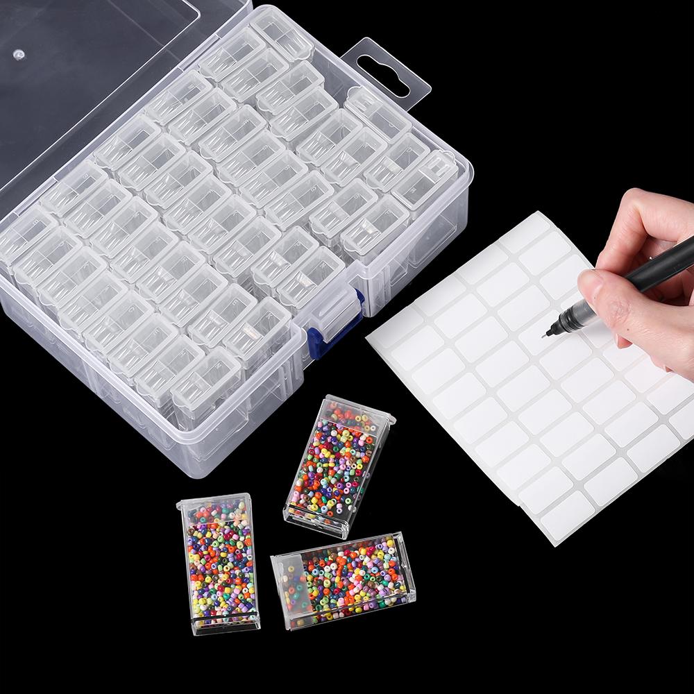 1pc 32/40/42/48/56/64 Slots Plastic Storage Box for DIY Diamond Painting Beads Charms Jewelry Accessories Storage Organizer Box