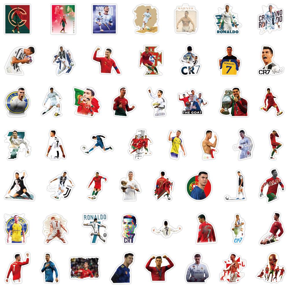 

50 Waterproof Ronaldo Football Star Stickers for Planners, Water Bottles & Computers