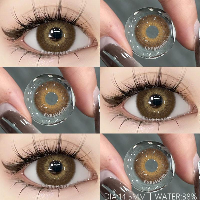 1 Pair New Colored Fashion Lenses Brown Eye Color Lenses Colored Pupils for Eyes Blue Lenses Yearly Gray Color Eye Lens