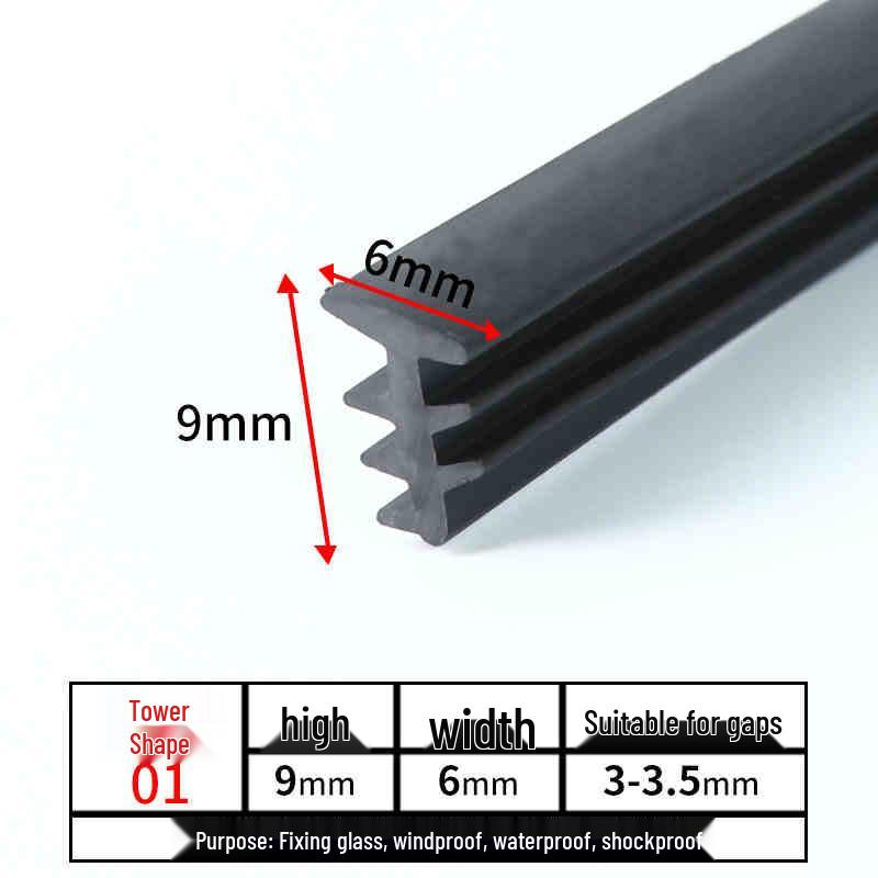 Aluminum Alloy T-Type Sealing Strip for 90 Style Fixed Glass Sliding Door/Window