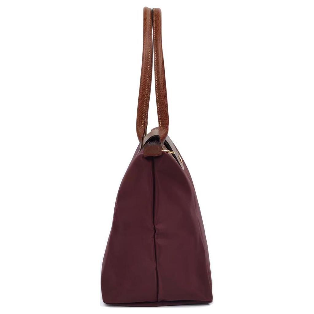 Longchamp Le Pliage Logo Snap Closure Recycled Polyamide Canvas Shoulder Bag Medium Women Shoulder Bag Burgundy 2605089P87