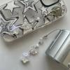 Unique Bowknot Phone Charm Fashion Decorative Bead Keychain Acrylic Keyring Bag Pendant Accessory for Women Girls