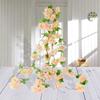 White/Pink Artificial Sakura Flowers Vine LED Light For Wedding Wreath Arch Decoration Bridal Fake Plants Decor Flower Vines