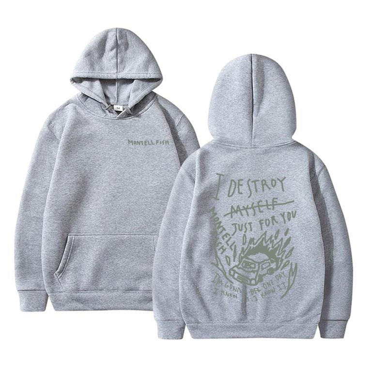 Singer Montell Fish Jamie I Destroy Myself Just for You Graphic Hoodie Male Vintage Casual Sweatshirt Men Women Fashion Hoodies