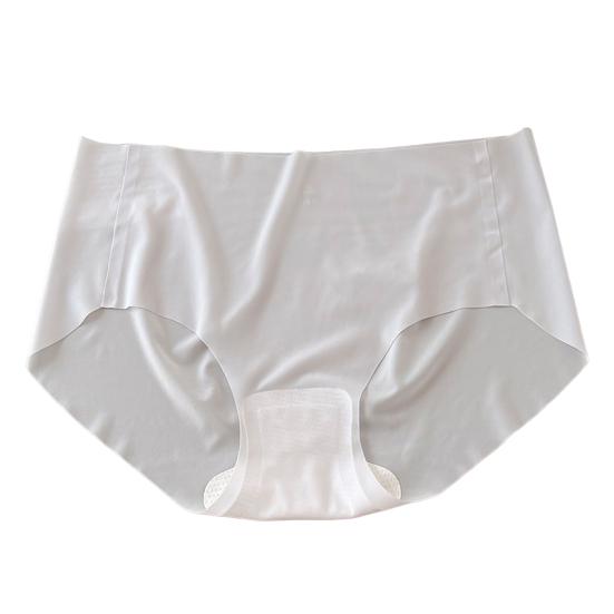 Women's Ultra Thin Ice Silk Underwear Seamless Mid Waist Briefs Quick Drying Breathable Invisible Panties