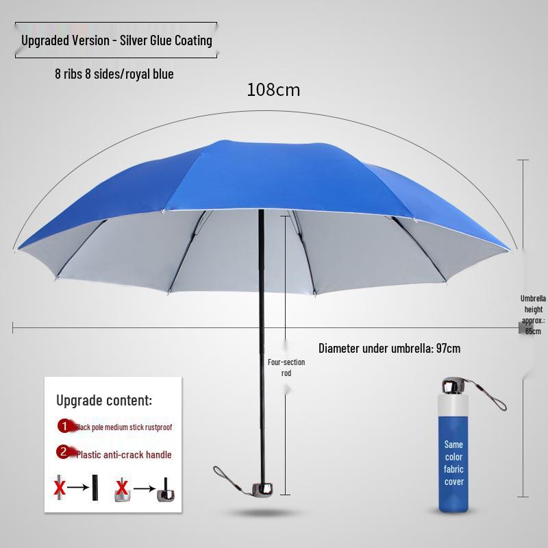 Automatic 60-Rib Folding Umbrella with UV Sun Protection