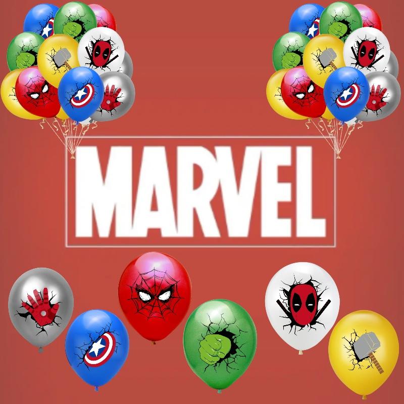 Superhero Themed Party Balloons 12 Inch Captain America Spiderman Hulk Latex Balloons
