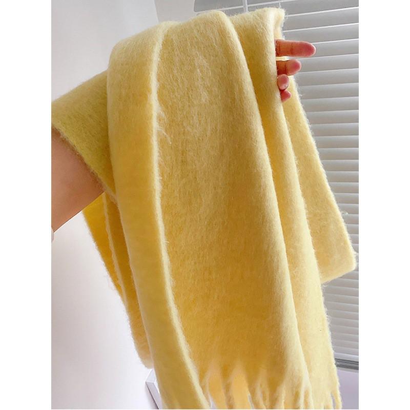 Soft Plush Solid Color Womens Winter Scarf Thick Faux Cashmere Shawl Warm Neck Wrap Versatile