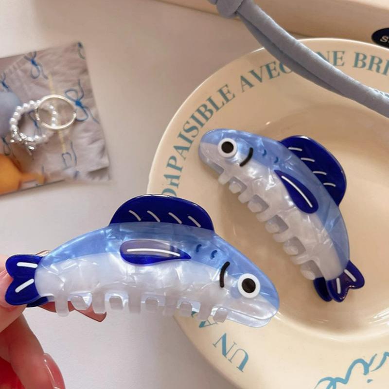 New Creative Ocean Sardine Clip Hair Clip Cute Texture Shark Clip Ponytail Clip Hair Ornaments Female