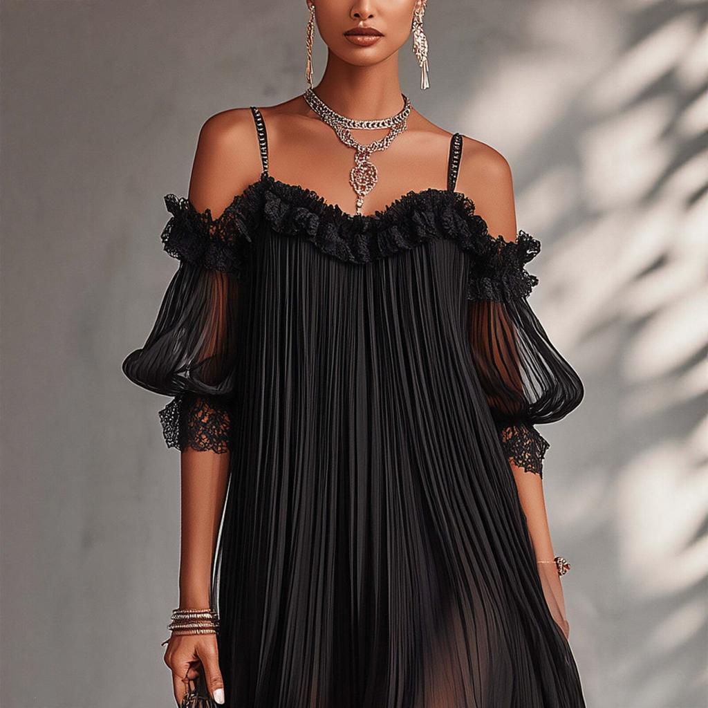 2026 Europäischer und amerikanischer Stil Chiffon Druck V-Ausschnitt figurbetontes Kleid Retro elegantes Kleid neu