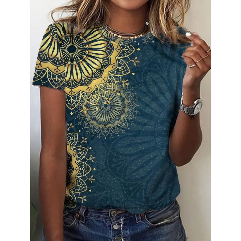 

Mandala Pattern Graphic, Boho Ornate Print Design for Casual Daily Wear XL