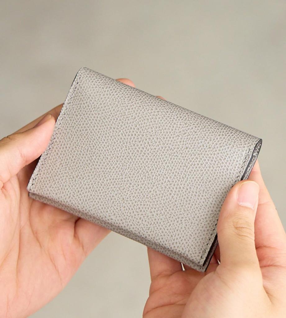 Compact bifold walletcard case for men and women, made in Japan by the brand SOPO, SO73 (Ash Gray)
