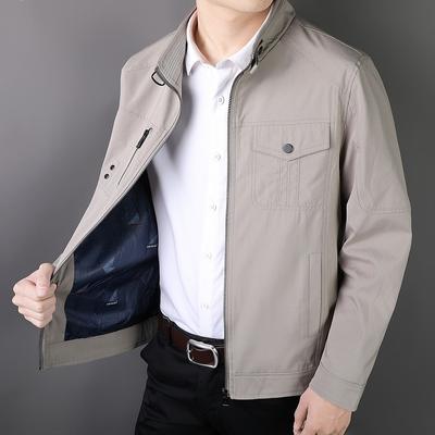Men's Spring and Autumn Thin Section of Business Casual Formal Wear Solid Color Straight Hem Commuter Outer Wear Jacket
