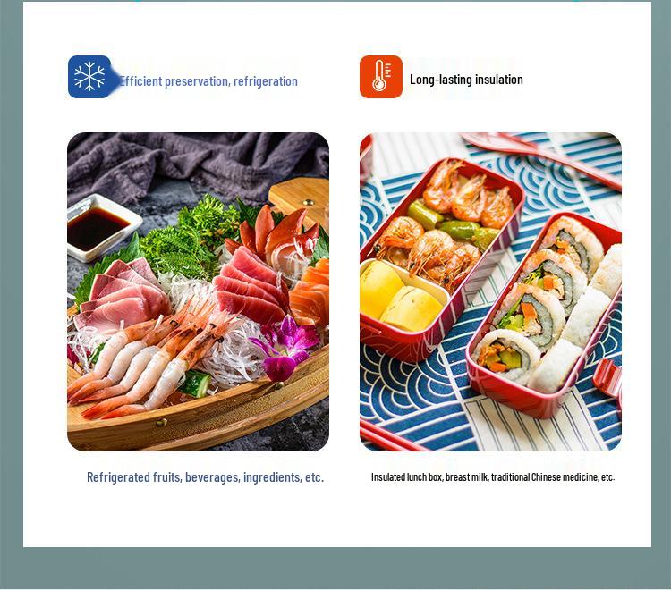 Portable Insulated Refrigerated Box for Outdoor Food Preservation and Delivery