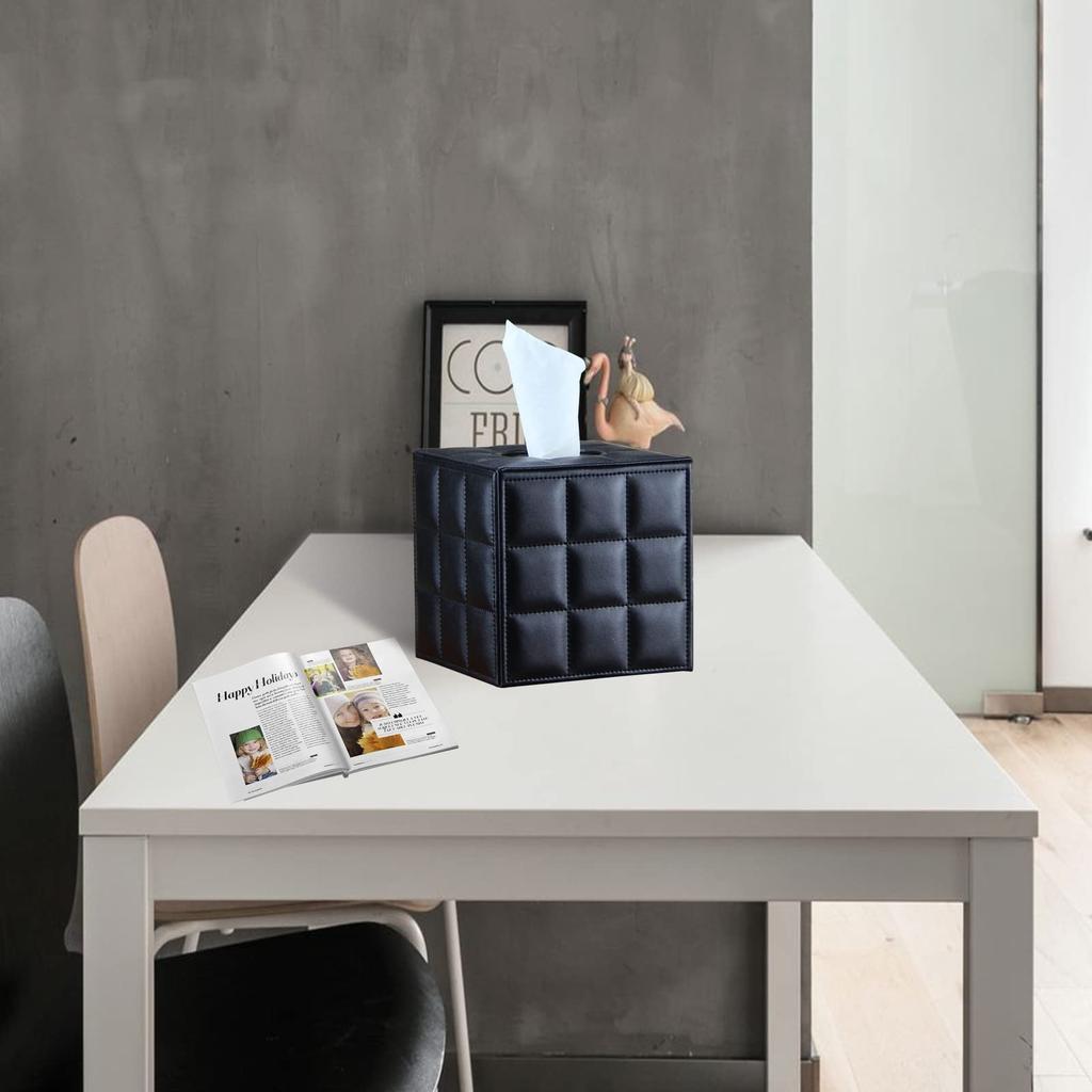 Modern Tissue Box Holder Square,Napkin Holder Pumping Paper Case Dispenser,Facial Tissue Box Cover for Home Bathroom Office Desk