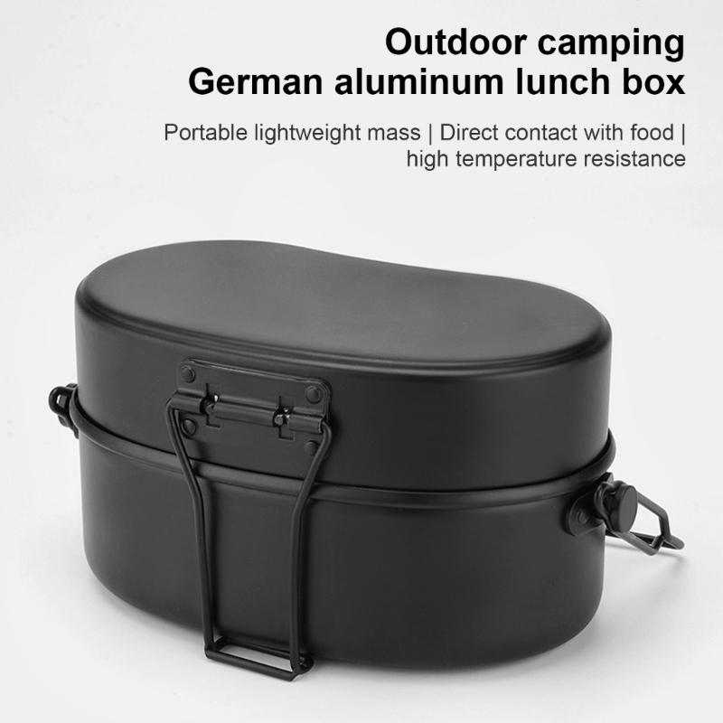 Portables Camping Lunch Box Large Capacity Double Training Reusable Lunch Box for Hot and Cold Food
