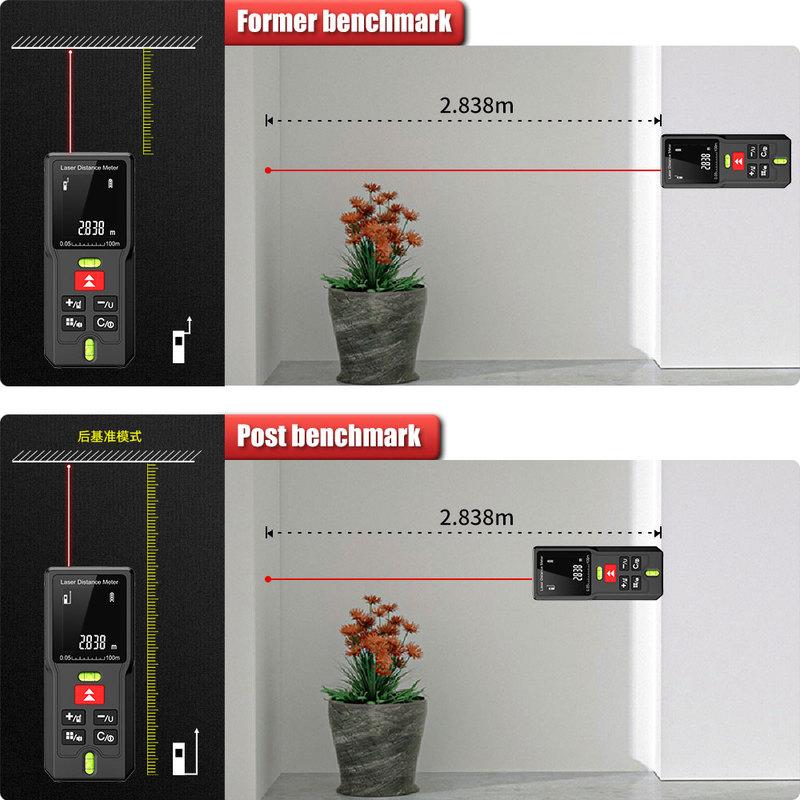 BOAYAL Laser Distance Meter with 2 Bubble Levels 164ft 50m 60m 70m 100m Digital Laser Tape Measure Measuring Devic