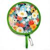 Polyester Handheld Folding Fan Summer Mini Folding Fan Portable Round Foldable Fan  Men Women