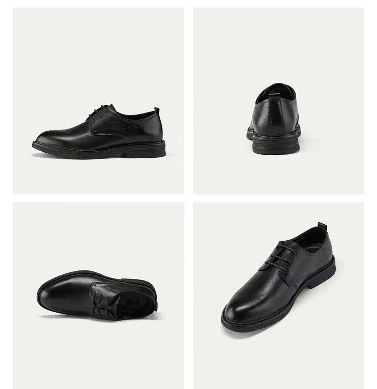 Men's Formal Lace-up Leather Shoes - High-end Cowhide with Soft Texture