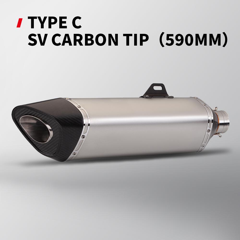 51mm Universal Motorcycle R11 Exhaust Pipe Muffler with Db Killer for Pcx 125 150 C650gt Tmx530 Cb500 590MM 490MM