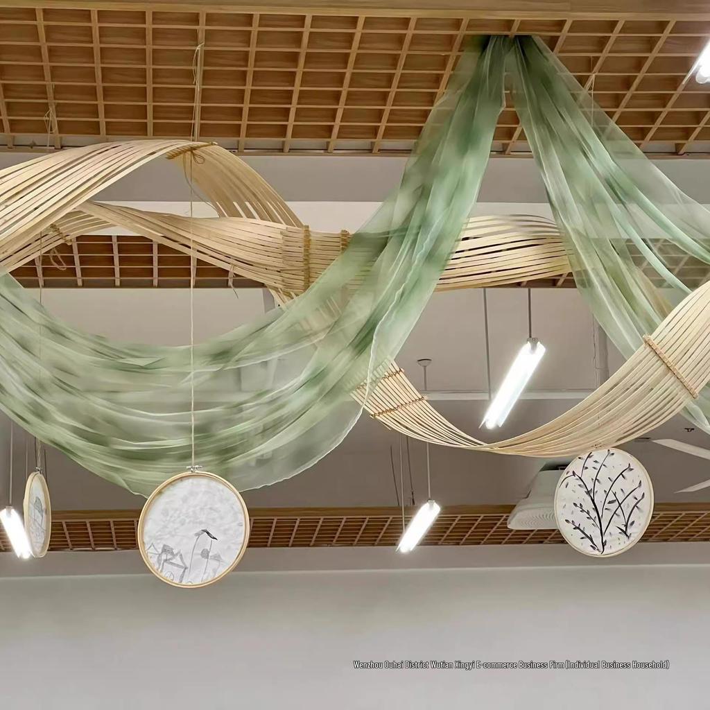 Creative Chinese-Style Bamboo Strips Hanging Ornaments for Kindergartens and Halls