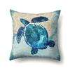 Polyester Pillowcase Peach Leather Velvet Cushion Cover Marine Life Seahorse Octopus Printed Pillowcase Car Cushion