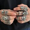 IngeSight.Z 21Pcs Goth Creative Skull Spider Stack Ring Men Vintage Punk Silver Color Ring Street Party Jewelry Accessories Gift
