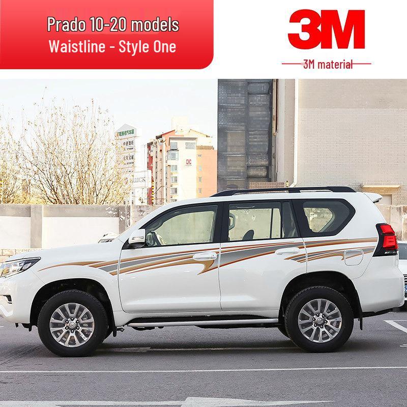 Toyota Prado 10-22 Models Car Body Color Stripe Decal Waistline Sticker.